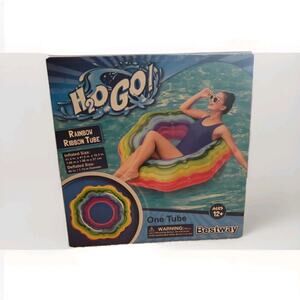 NEW Bestway H2O GO! Rainbow Ribbon Tube Inflatable Pool Float 45" Ages 12+